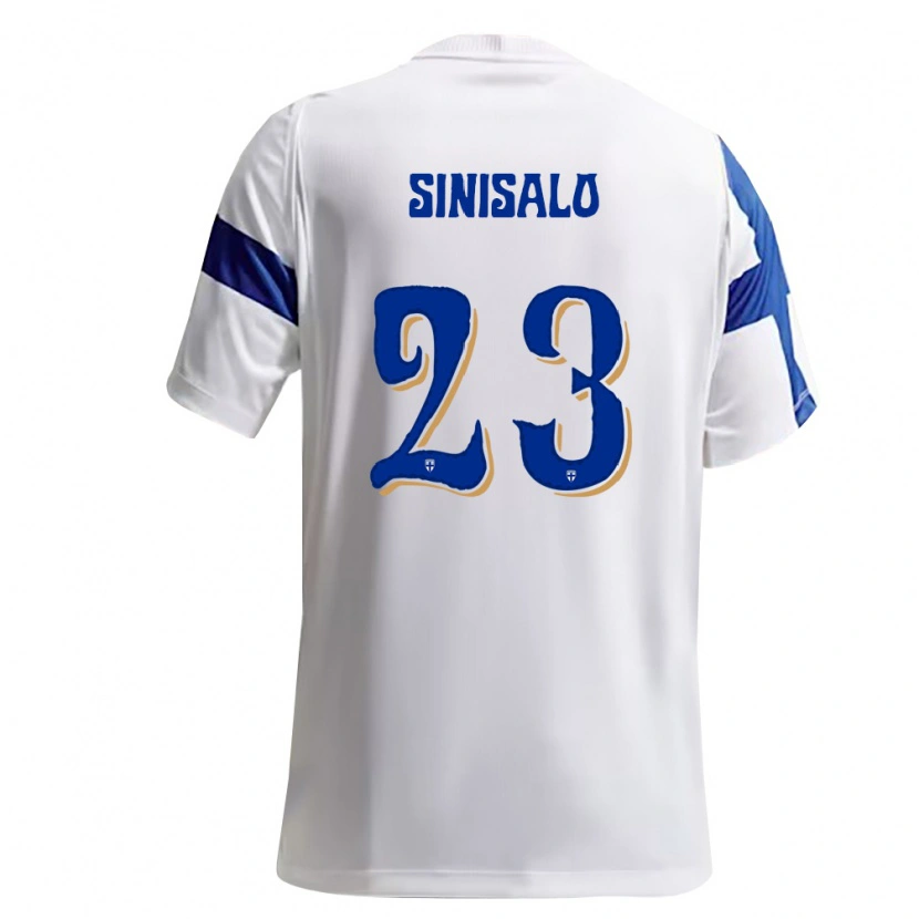 Danxenキッズフィンランドヴィルジャミ・シニサロ#23白 青ホームシャツ26-28ジャージーユニフォーム