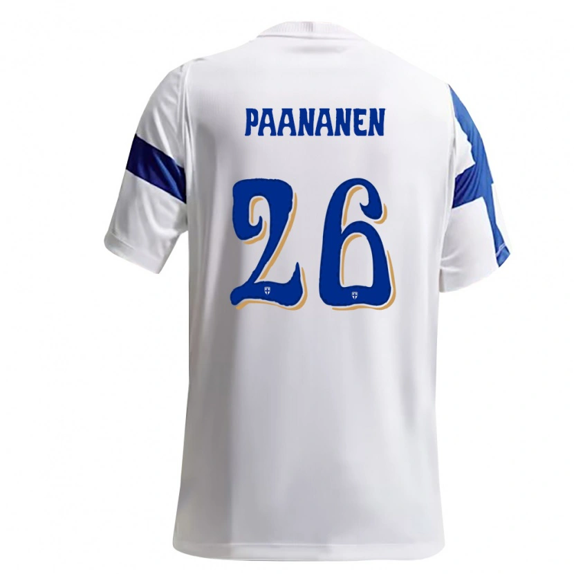 Danxenキッズフィンランドカスパー・パーナネン#26白 青ホームシャツ26-28ジャージーユニフォーム