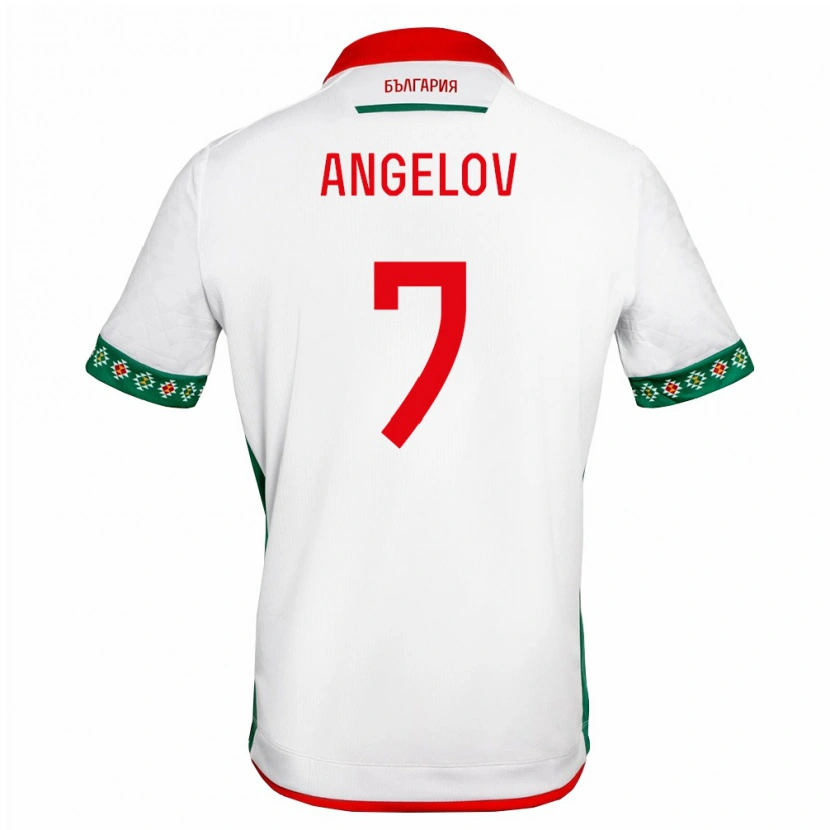 DanxenキッズブルガリアErnan Angelov#7白 緑 赤ホームシャツ26-28ジャージーユニフォーム