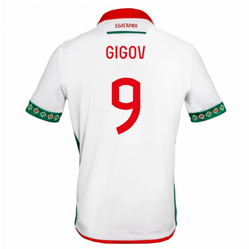 DanxenキッズブルガリアFilip Gigov#9白 緑 赤ホームシャツ26-28ジャージーユニフォーム
