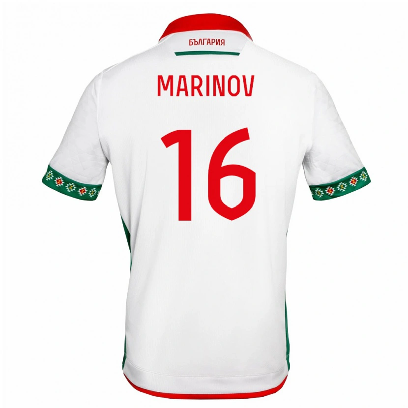 DanxenキッズブルガリアTsvetoslav Marinov#16白 緑 赤ホームシャツ26-28ジャージーユニフォーム