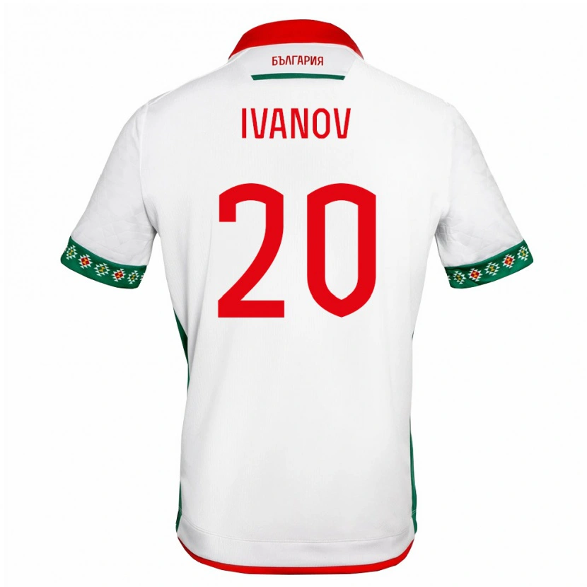 DanxenキッズブルガリアAnton Ivanov#20白 緑 赤ホームシャツ26-28ジャージーユニフォーム