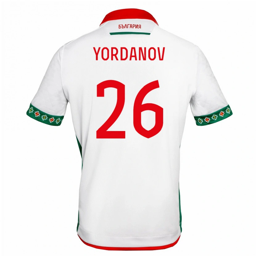 DanxenキッズブルガリアTonislav Yordanov#26白 緑 赤ホームシャツ26-28ジャージーユニフォーム