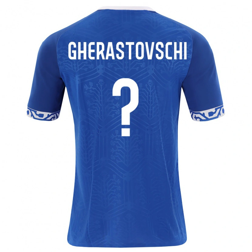 DanxenキッズモルドバGherman Gherastovschi#0ロイヤルブルー 白ホームシャツ26-28ジャージーユニフォーム