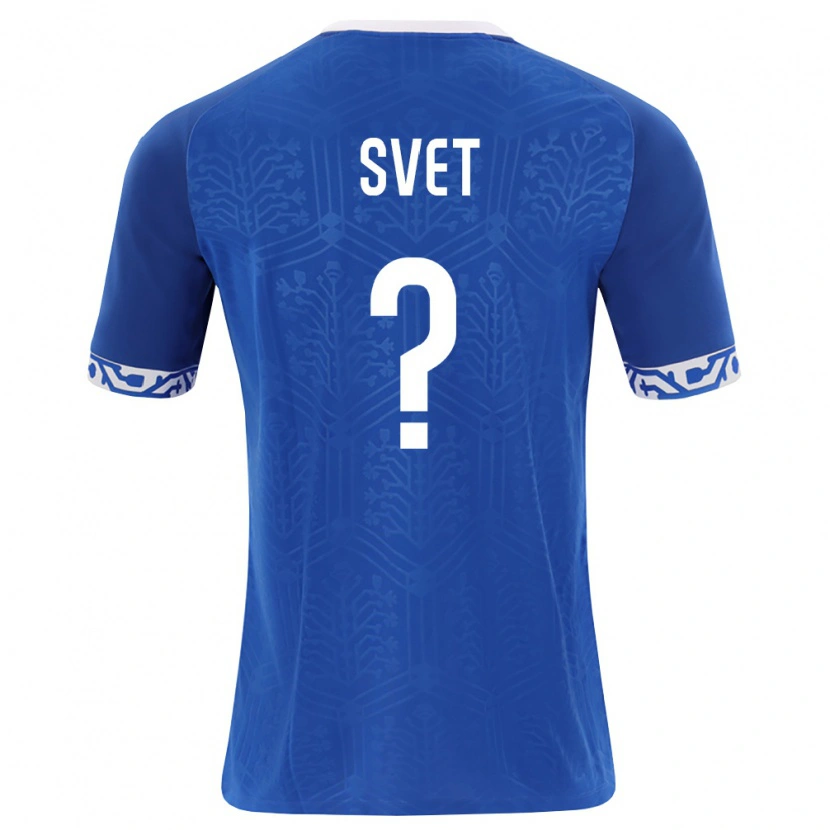 DanxenキッズモルドバStanislav Svet#0ロイヤルブルー 白ホームシャツ26-28ジャージーユニフォーム