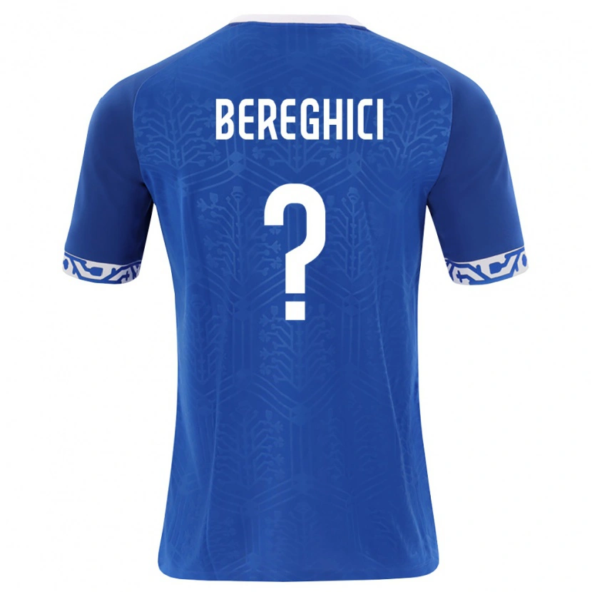 DanxenキッズモルドバArtiom Bereghici#0ロイヤルブルー 白ホームシャツ26-28ジャージーユニフォーム