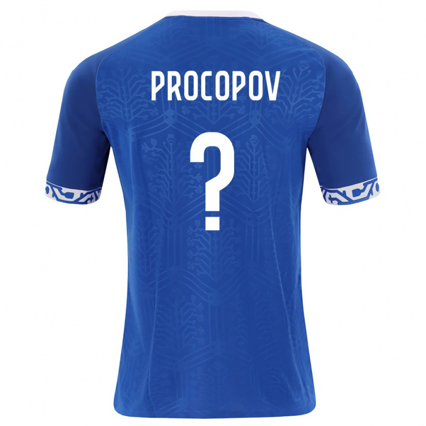DanxenキッズモルドバIlia Procopov#0ロイヤルブルー 白ホームシャツ26-28ジャージーユニフォーム
