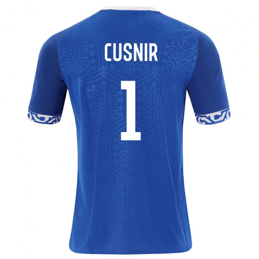 DanxenキッズモルドバEduard Cusnir#1ロイヤルブルー 白ホームシャツ26-28ジャージーユニフォーム