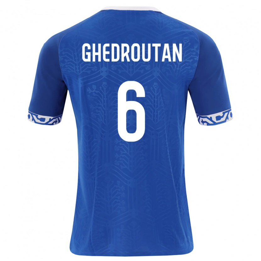 DanxenキッズモルドバCristian Ghedrouțan#6ロイヤルブルー 白ホームシャツ26-28ジャージーユニフォーム