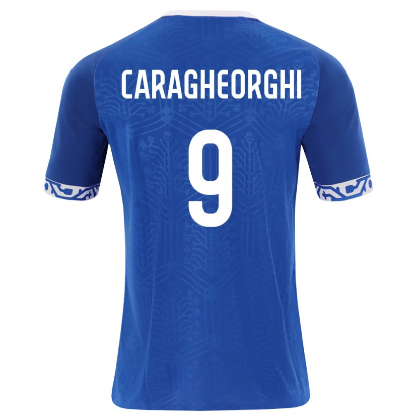 DanxenキッズモルドバNichita Caragheorghi#9ロイヤルブルー 白ホームシャツ26-28ジャージーユニフォーム