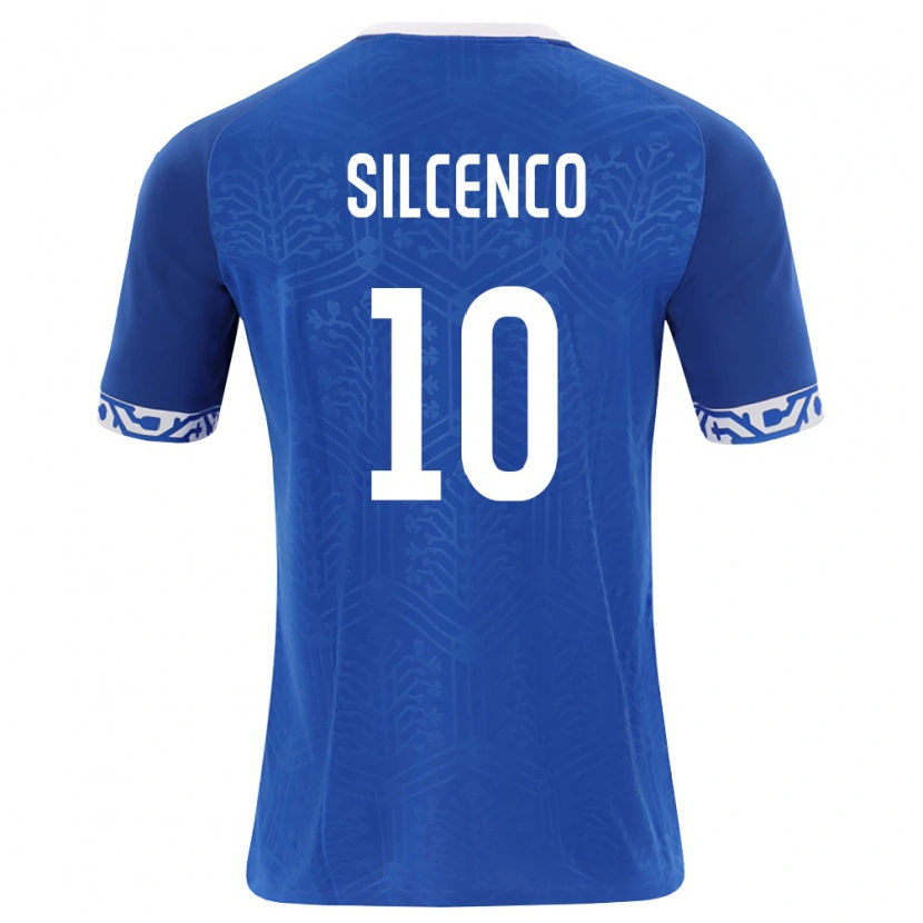 DanxenキッズモルドバChiril Șilcenco#10ロイヤルブルー 白ホームシャツ26-28ジャージーユニフォーム