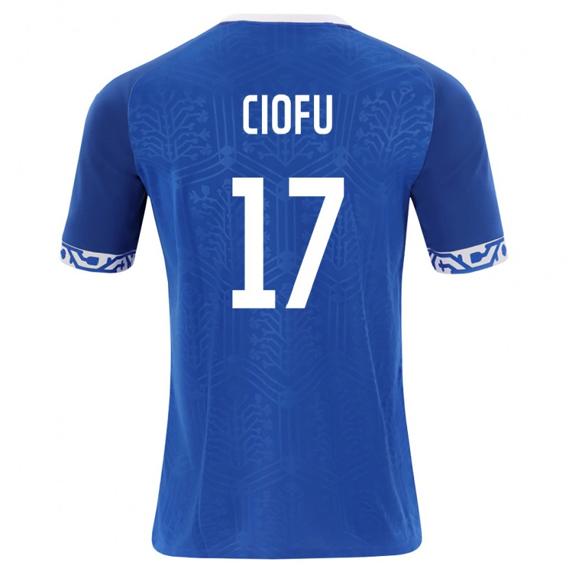 DanxenキッズモルドバEgor Ciofu#17ロイヤルブルー 白ホームシャツ26-28ジャージーユニフォーム