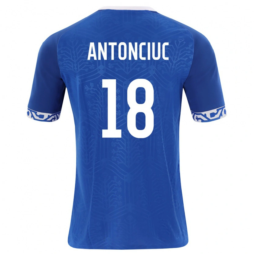 DanxenキッズモルドバCristian Antonciuc#18ロイヤルブルー 白ホームシャツ26-28ジャージーユニフォーム