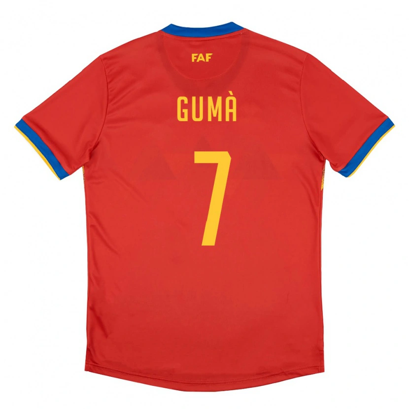 DanxenキッズアンドラJan Gumà#7赤 青 黄ホームシャツ26-28ジャージーユニフォーム