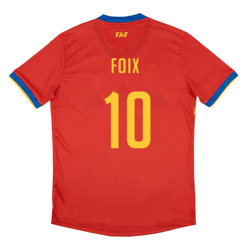 DanxenキッズアンドラPol Foix#10赤 青 黄ホームシャツ26-28ジャージーユニフォーム