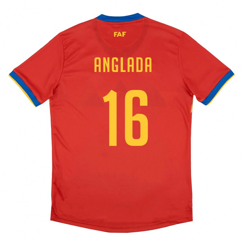 DanxenキッズアンドラManel Anglada#16赤 青 黄ホームシャツ26-28ジャージーユニフォーム
