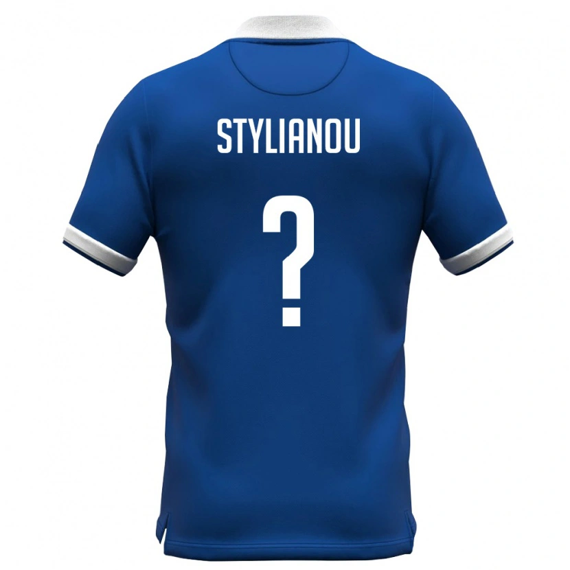 DanxenキッズキプロスIlias Stylianou#0ロイヤルブルー 白ホームシャツ26-28ジャージーユニフォーム