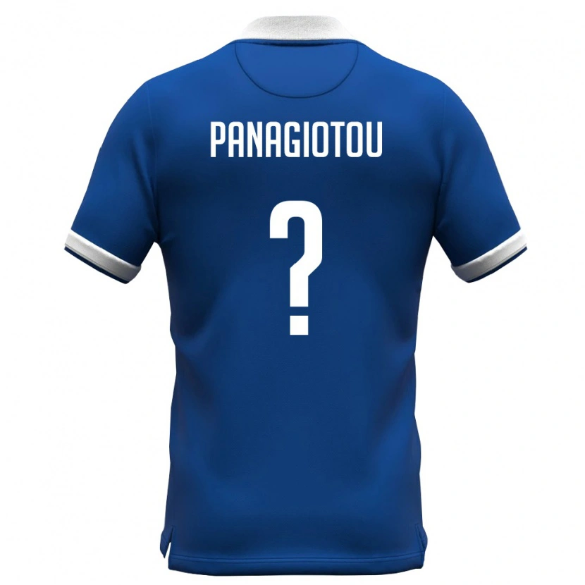 DanxenキッズキプロスOrestis Panagiotou#0ロイヤルブルー 白ホームシャツ26-28ジャージーユニフォーム