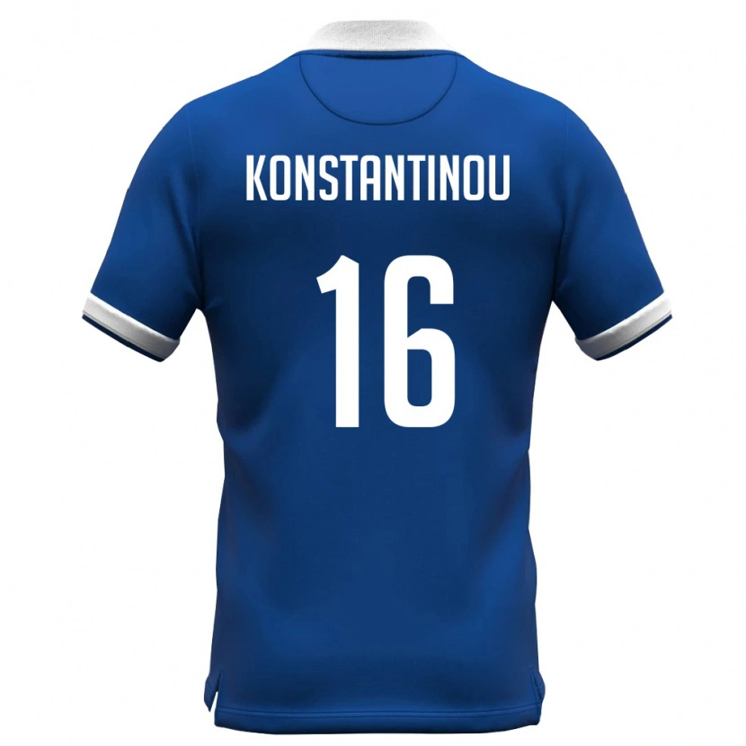 DanxenキッズキプロスParaskevas Konstantinou#16ロイヤルブルー 白ホームシャツ26-28ジャージーユニフォーム