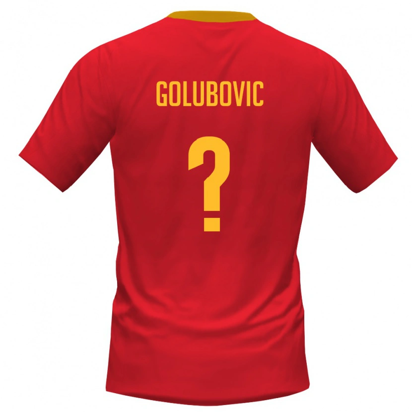 DanxenキッズモンテネグロAleksa Golubovic#0赤 黄ホームシャツ26-28ジャージーユニフォーム