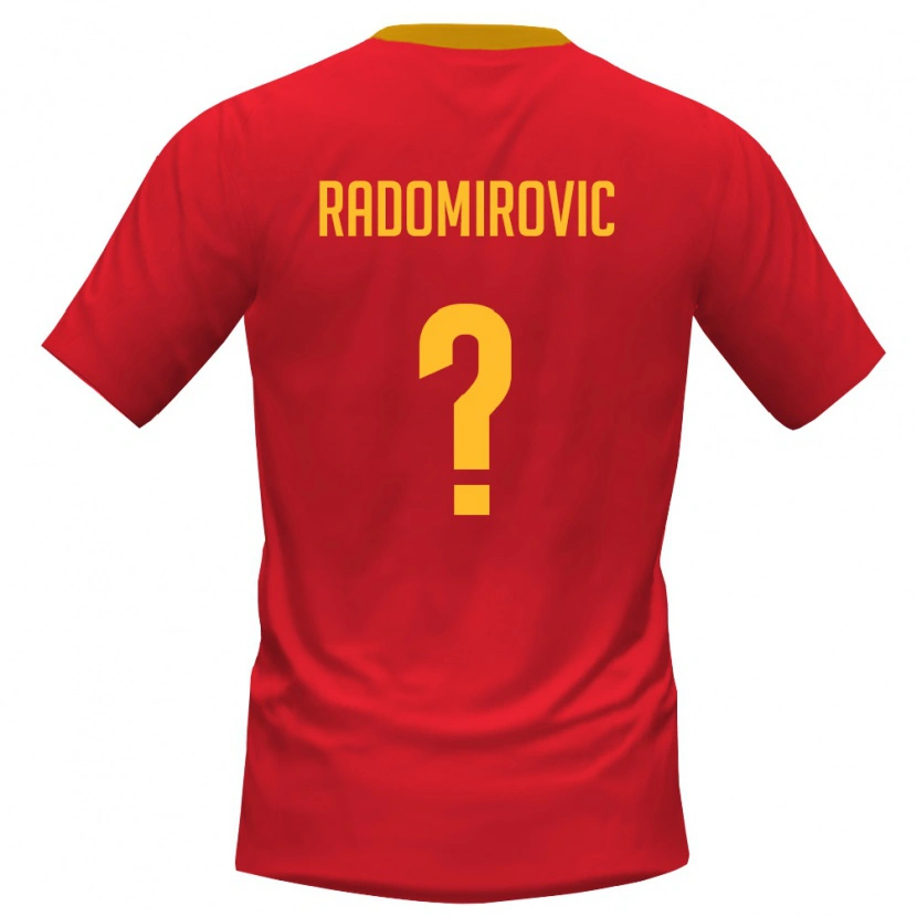 DanxenキッズモンテネグロPetar Radomirovic#0赤 黄ホームシャツ26-28ジャージーユニフォーム