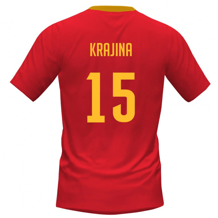 DanxenキッズモンテネグロOmar Krajina#15赤 黄ホームシャツ26-28ジャージーユニフォーム