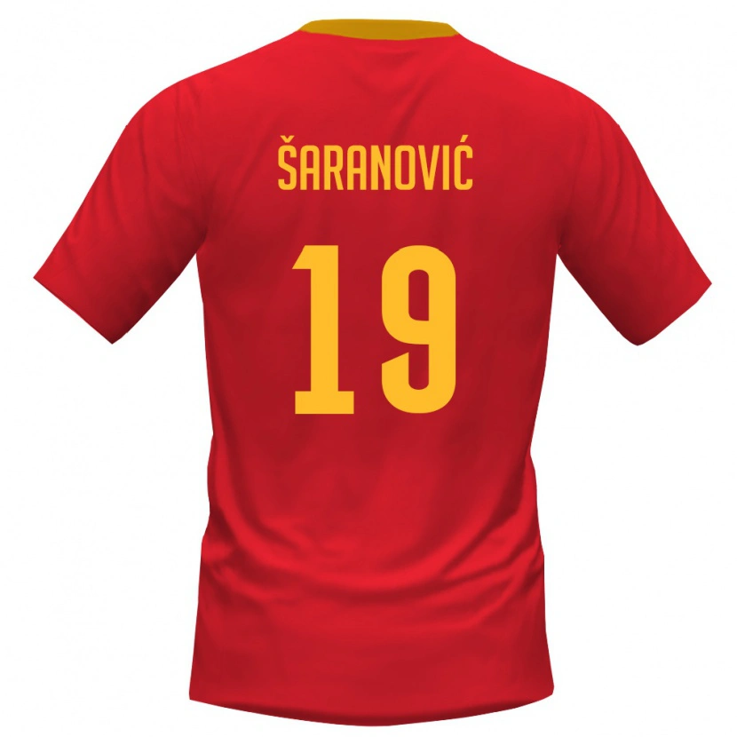 DanxenキッズモンテネグロDragutin Šaranović#19赤 黄ホームシャツ26-28ジャージーユニフォーム