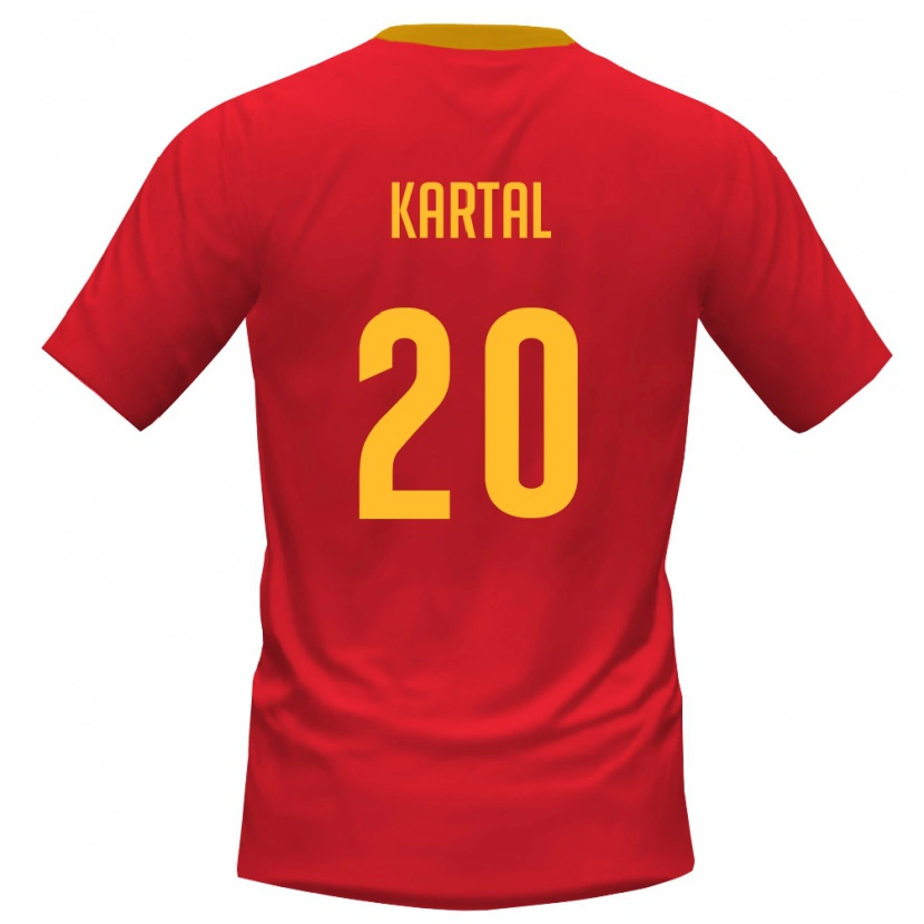 DanxenキッズモンテネグロAndrej Kartal#20赤 黄ホームシャツ26-28ジャージーユニフォーム