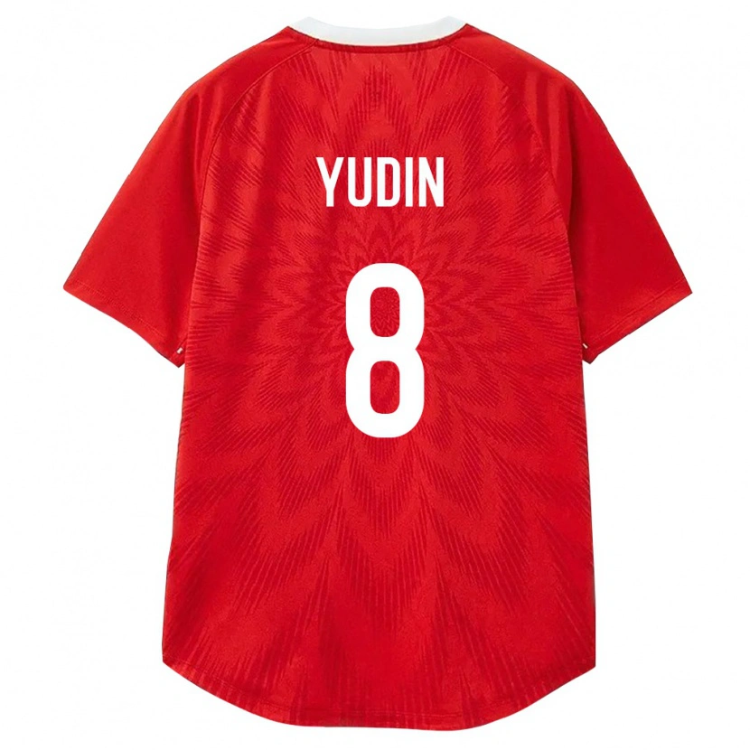 DanxenキッズロシアAleksandr Yudin#8赤 白 茶ホームシャツ26-28ジャージーユニフォーム