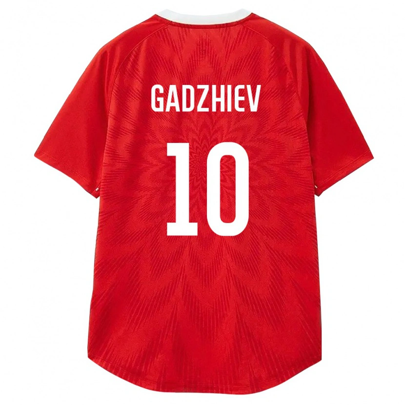DanxenキッズロシアArda Gadzhiev#10赤 白 茶ホームシャツ26-28ジャージーユニフォーム