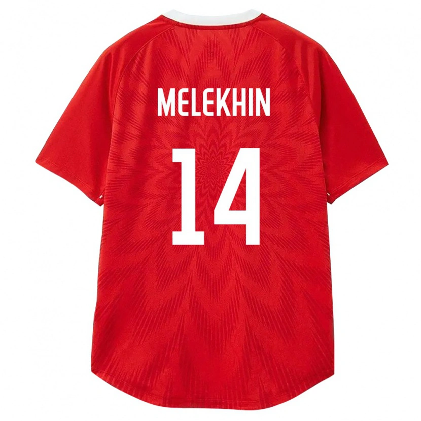 DanxenキッズロシアViktor Melekhin#14赤 白 茶ホームシャツ26-28ジャージーユニフォーム