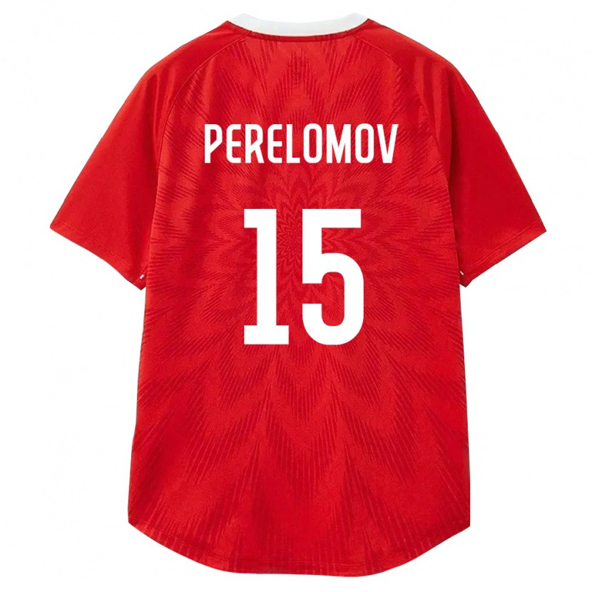 DanxenキッズロシアIvan Perelomov#15赤 白 茶ホームシャツ26-28ジャージーユニフォーム