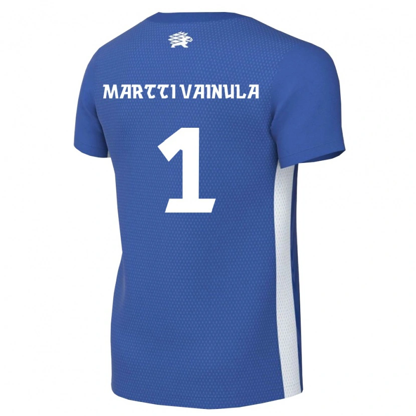 DanxenキッズエストニアJan Martti Vainula#1ダークブルー 白ホームシャツ26-28ジャージーユニフォーム