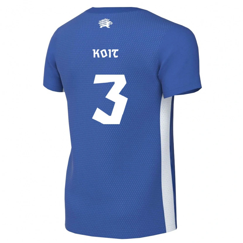 DanxenキッズエストニアCarl Koit#3ダークブルー 白ホームシャツ26-28ジャージーユニフォーム