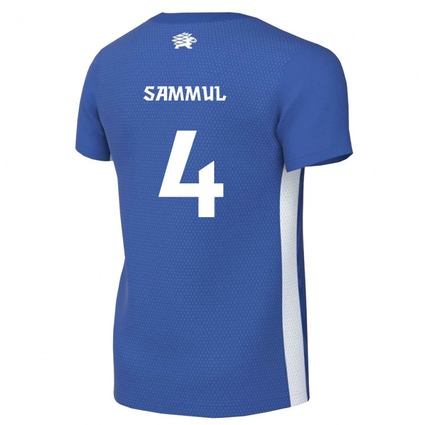 DanxenキッズエストニアRonald Sammul#4ダークブルー 白ホームシャツ26-28ジャージーユニフォーム