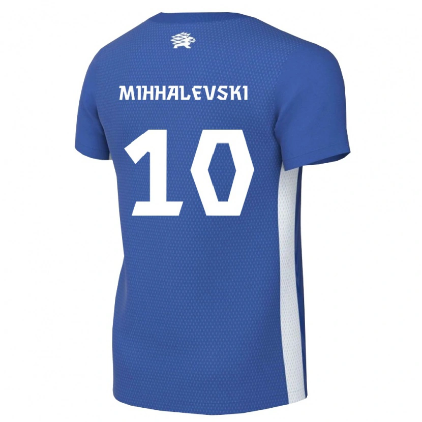 DanxenキッズエストニアRobert Mihhalevski#10ダークブルー 白ホームシャツ26-28ジャージーユニフォーム