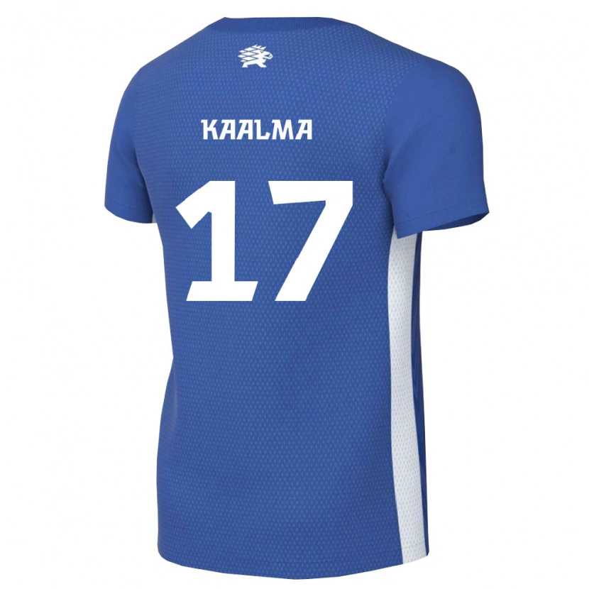 DanxenキッズエストニアMarkus Kaalma#17ダークブルー 白ホームシャツ26-28ジャージーユニフォーム