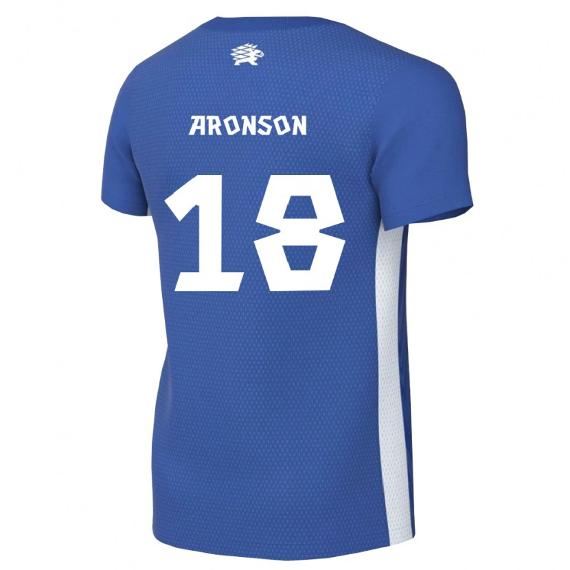 DanxenキッズエストニアArseni Aronson#18ダークブルー 白ホームシャツ26-28ジャージーユニフォーム