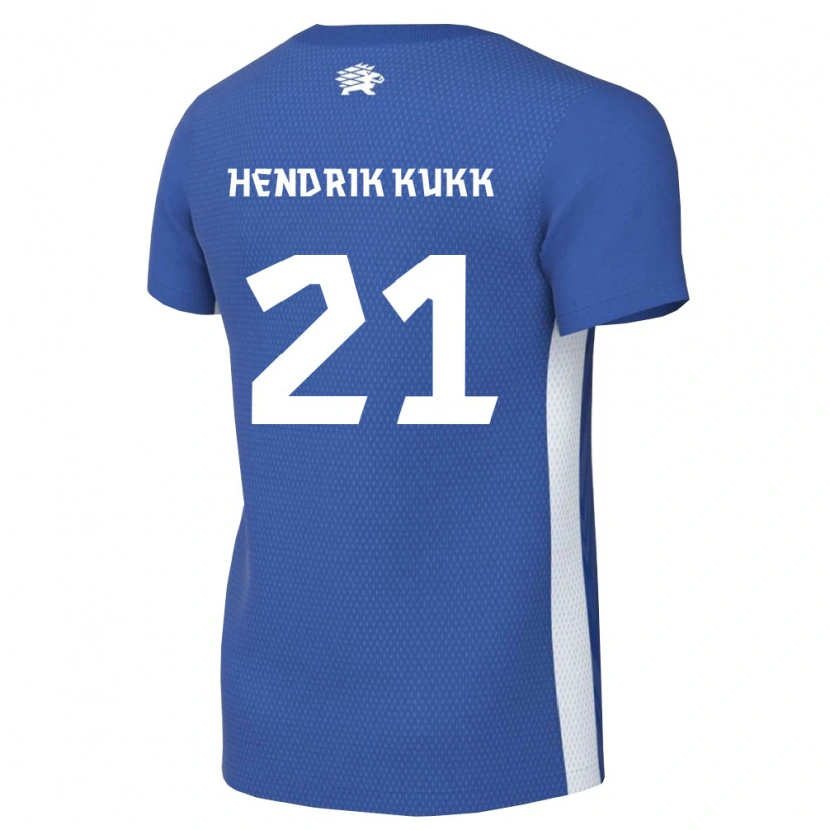 DanxenキッズエストニアMark Hendrik Kukk#21ダークブルー 白ホームシャツ26-28ジャージーユニフォーム