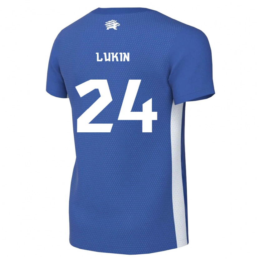 DanxenキッズエストニアRoman Lukin#24ダークブルー 白ホームシャツ26-28ジャージーユニフォーム
