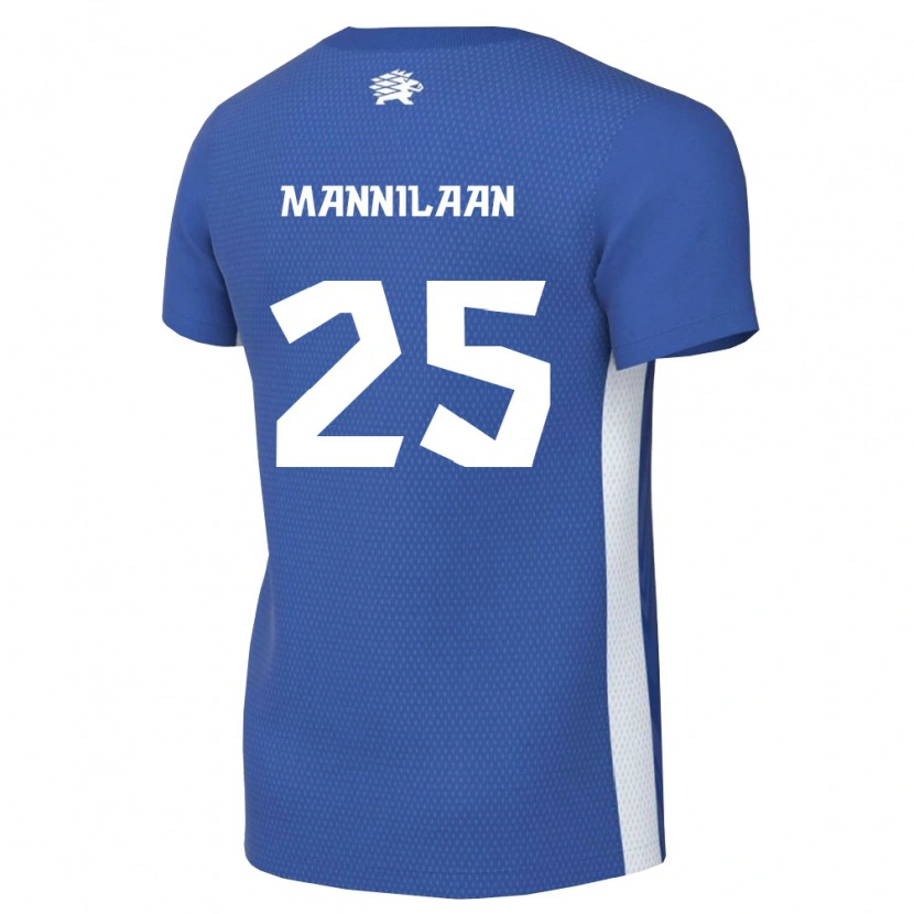Danxenキッズエストニアマティアス・マニラーン#25ダークブルー 白ホームシャツ26-28ジャージーユニフォーム