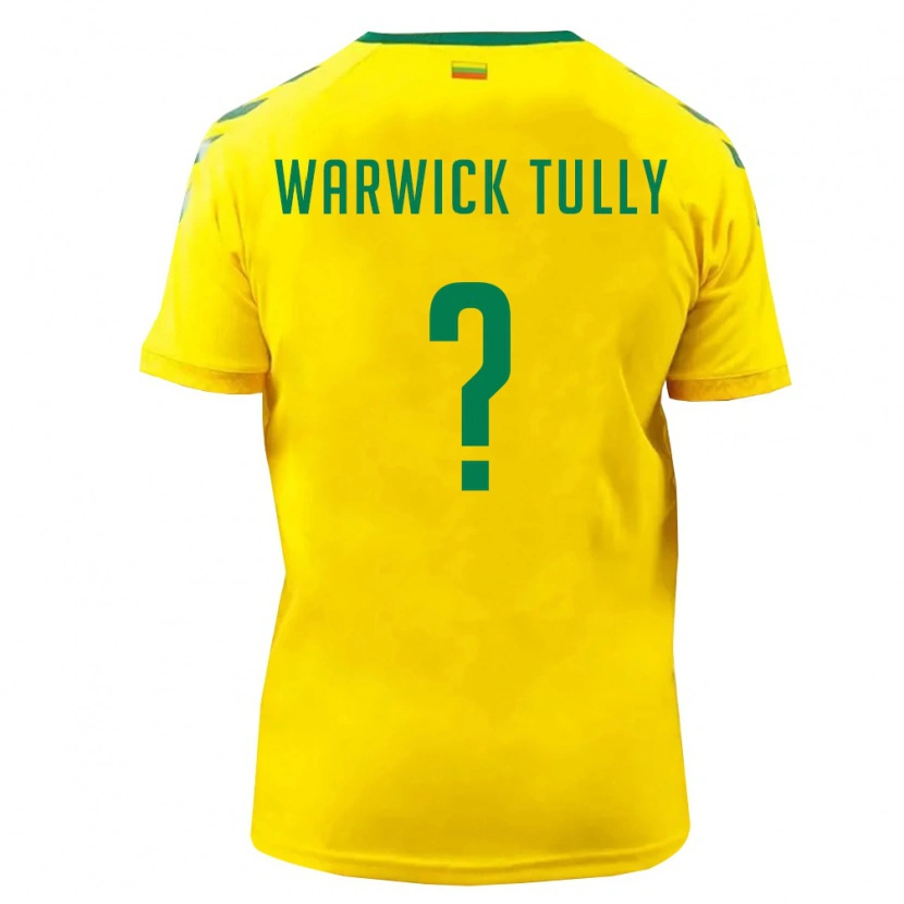 DanxenキッズリトアニアBenjamin Warwick Tully#0黄 緑ホームシャツ26-28ジャージーユニフォーム