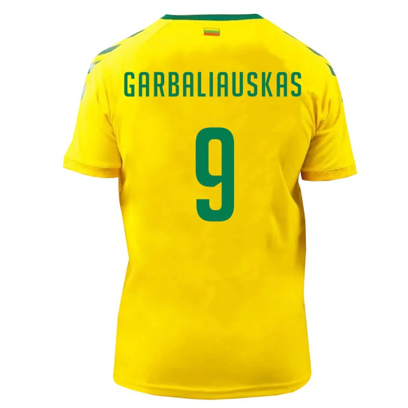 DanxenキッズリトアニアNedas Garbaliauskas#9黄 緑ホームシャツ26-28ジャージーユニフォーム