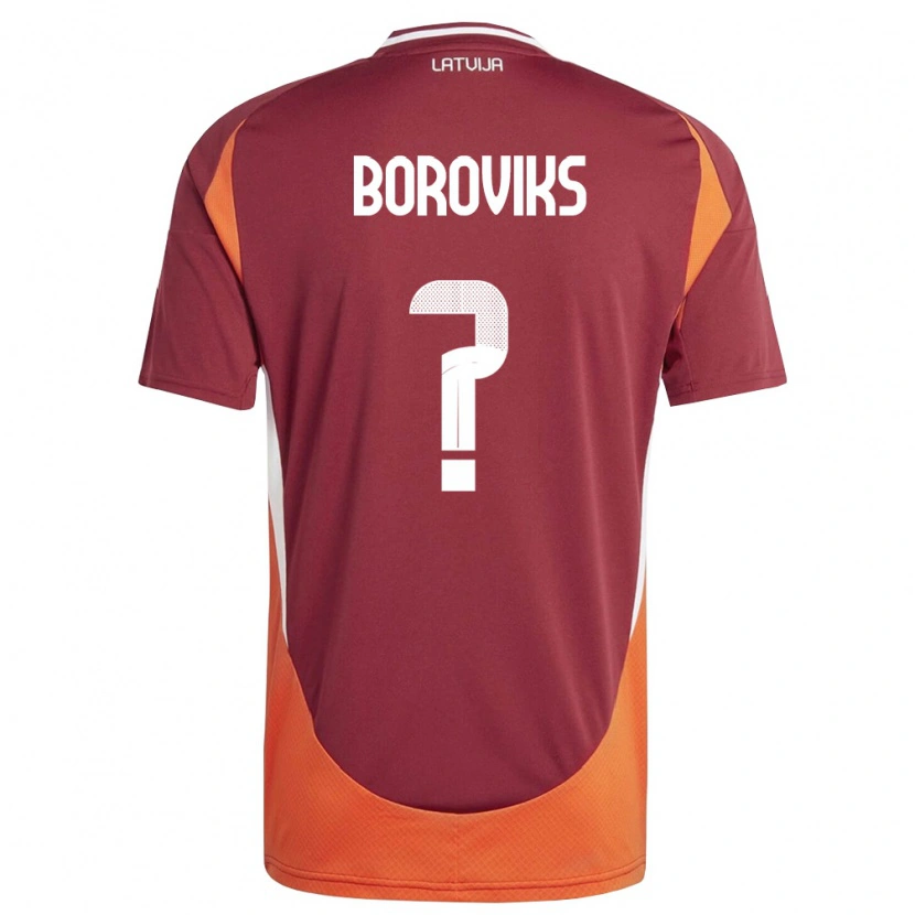 DanxenキッズラトビアSavelijs Boroviks#0ディープレッド 白 オレンジホームシャツ26-28ジャージーユニフォーム