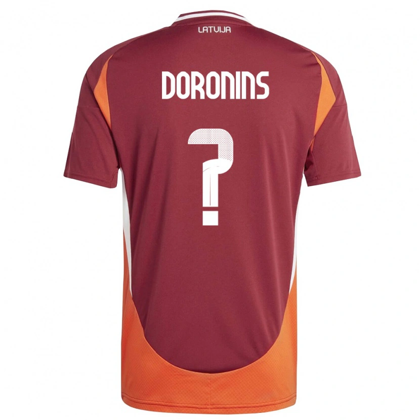 DanxenキッズラトビアNikita Doronins#0ディープレッド 白 オレンジホームシャツ26-28ジャージーユニフォーム