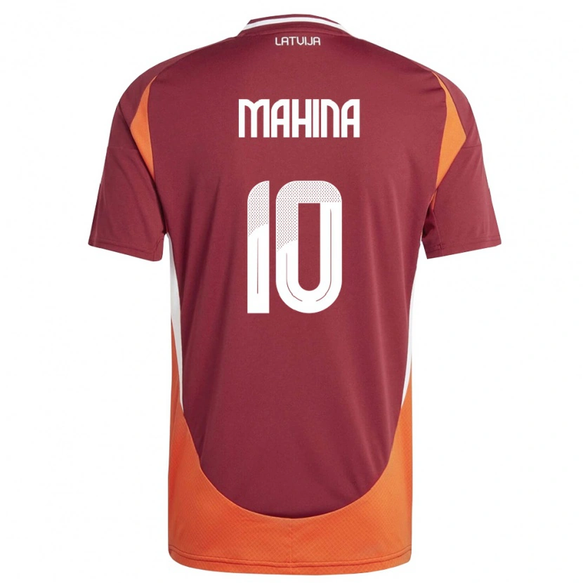 DanxenキッズラトビアNazars Mahina#10ディープレッド 白 オレンジホームシャツ26-28ジャージーユニフォーム