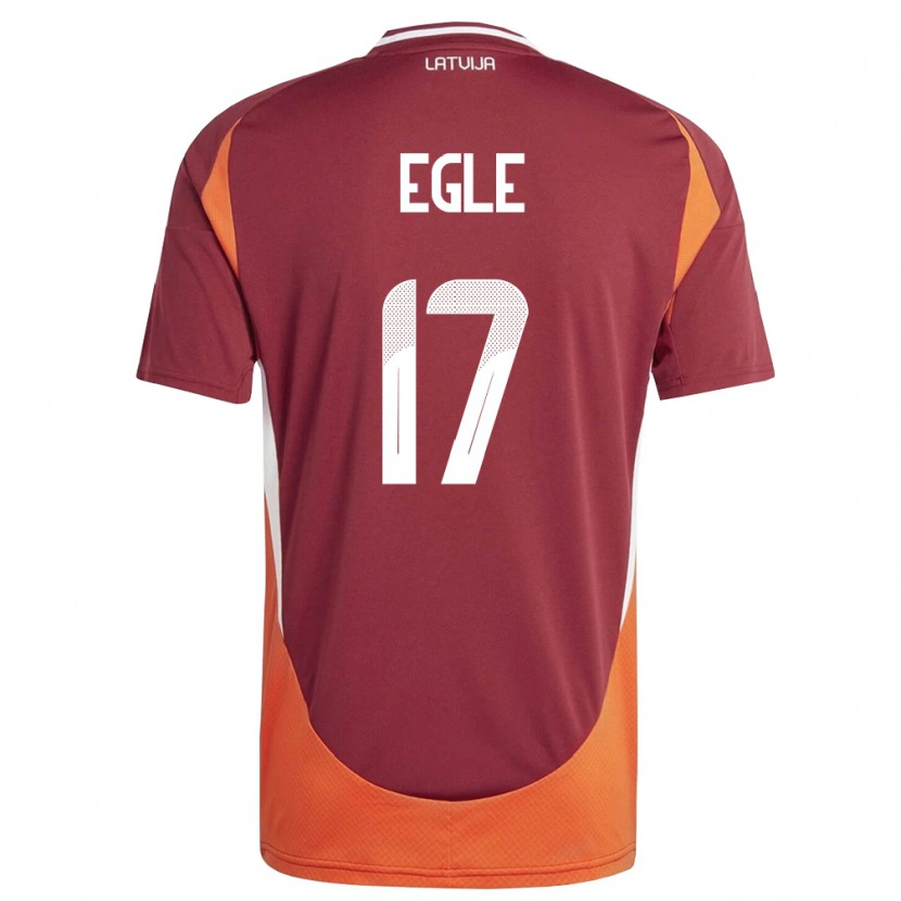 DanxenキッズラトビアFrancis Egle#17ディープレッド 白 オレンジホームシャツ26-28ジャージーユニフォーム
