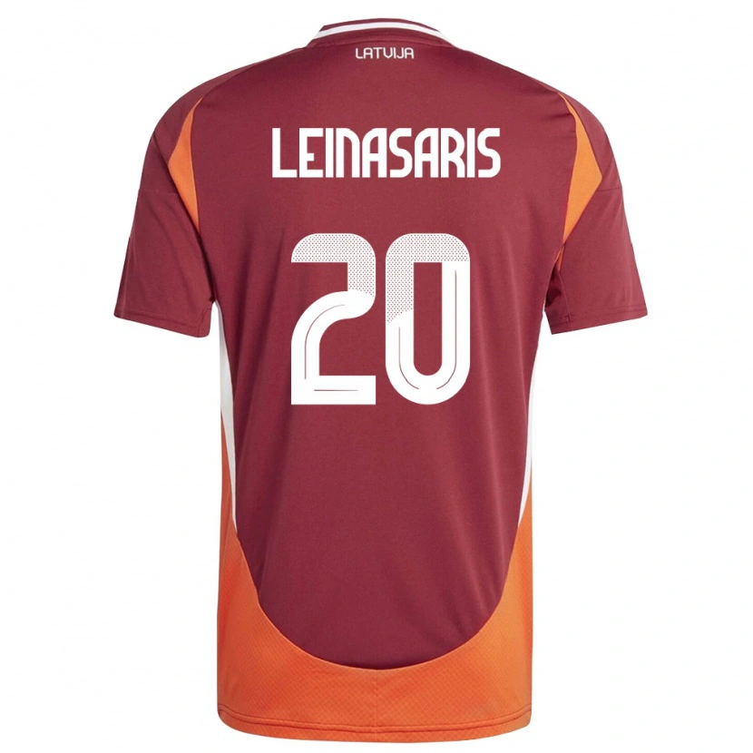 DanxenキッズラトビアAugusts Leinasaris#20ディープレッド 白 オレンジホームシャツ26-28ジャージーユニフォーム