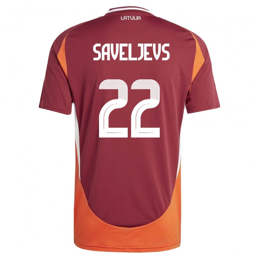 Danxenキッズラトビアアレクセイス・サヴェリエフス#22ディープレッド 白 オレンジホームシャツ26-28ジャージーユニフォーム