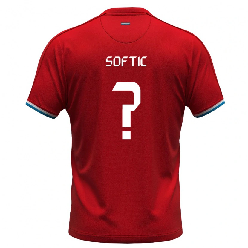DanxenキッズルクセンブルクDilan Softic#0赤 白 青ホームシャツ26-28ジャージーユニフォーム